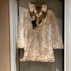 Vintage Y2K Beige Faux Fur Juicy Couture Coat